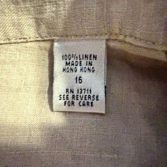 Valerie Stevens Pure Linen Button-Down Sleeveless Lagen Look Shirt Dress Size 16 - Picture 5 of 13